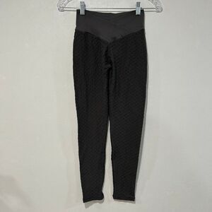 BoomBooty Women’s Scrunch Butt Leggings Black Size L Textured High Waisted